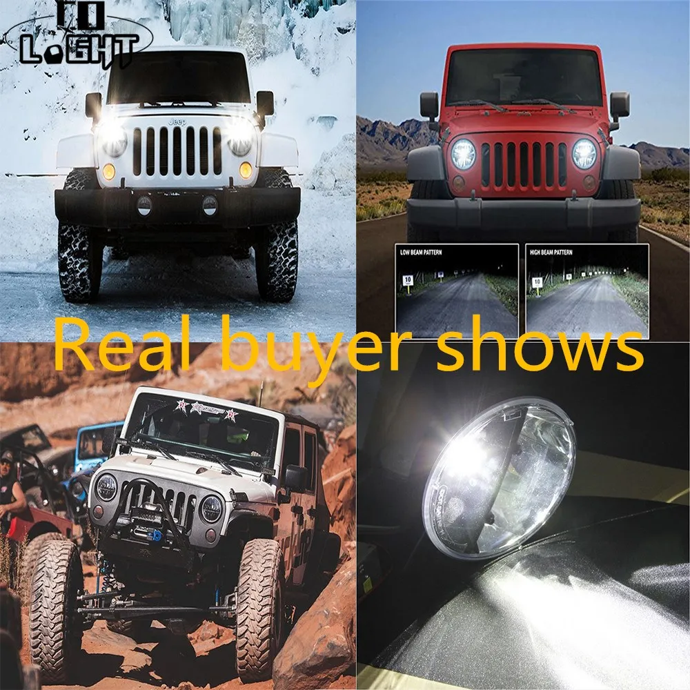 CO LIGHT 7 Inch 80W LED Headlight Hi/Lo 12V Fog Light DRL Auto Driving Parking Light for Jeep Hummer Land Rover Lada Car-Styling