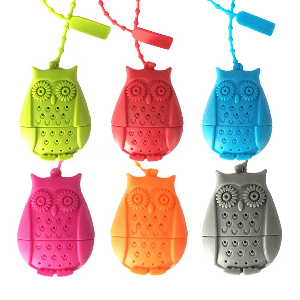 

Tea Strainer Filter Silicone Tea Infuser Cute Empty Tea Bags Teaware Kitchen Tools Owl Shape Creative