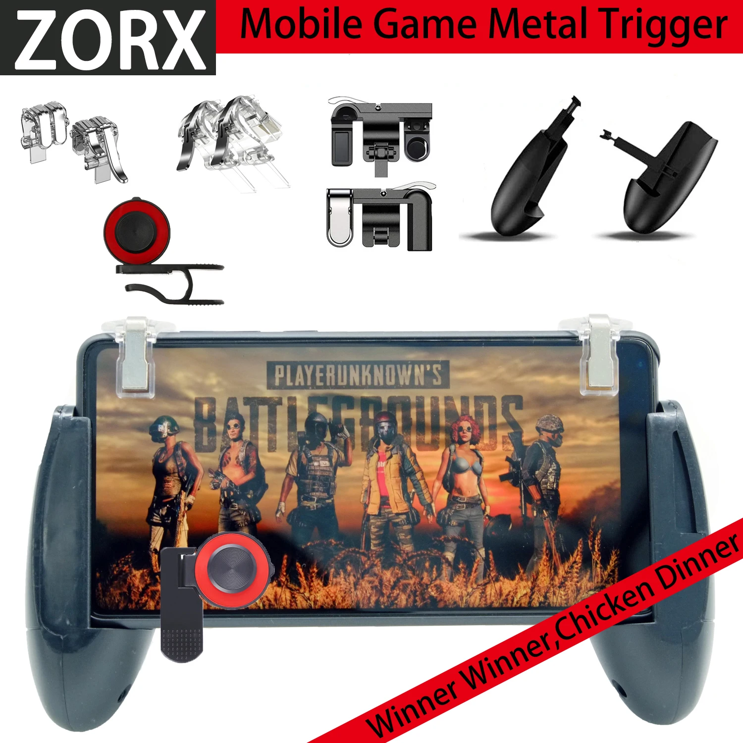 

PUBG Mobile Game Controller Metal Shooter Trigger Fire L1R1 Aim Button Joystick Handle Gamepad for Fornite for iPhone Android