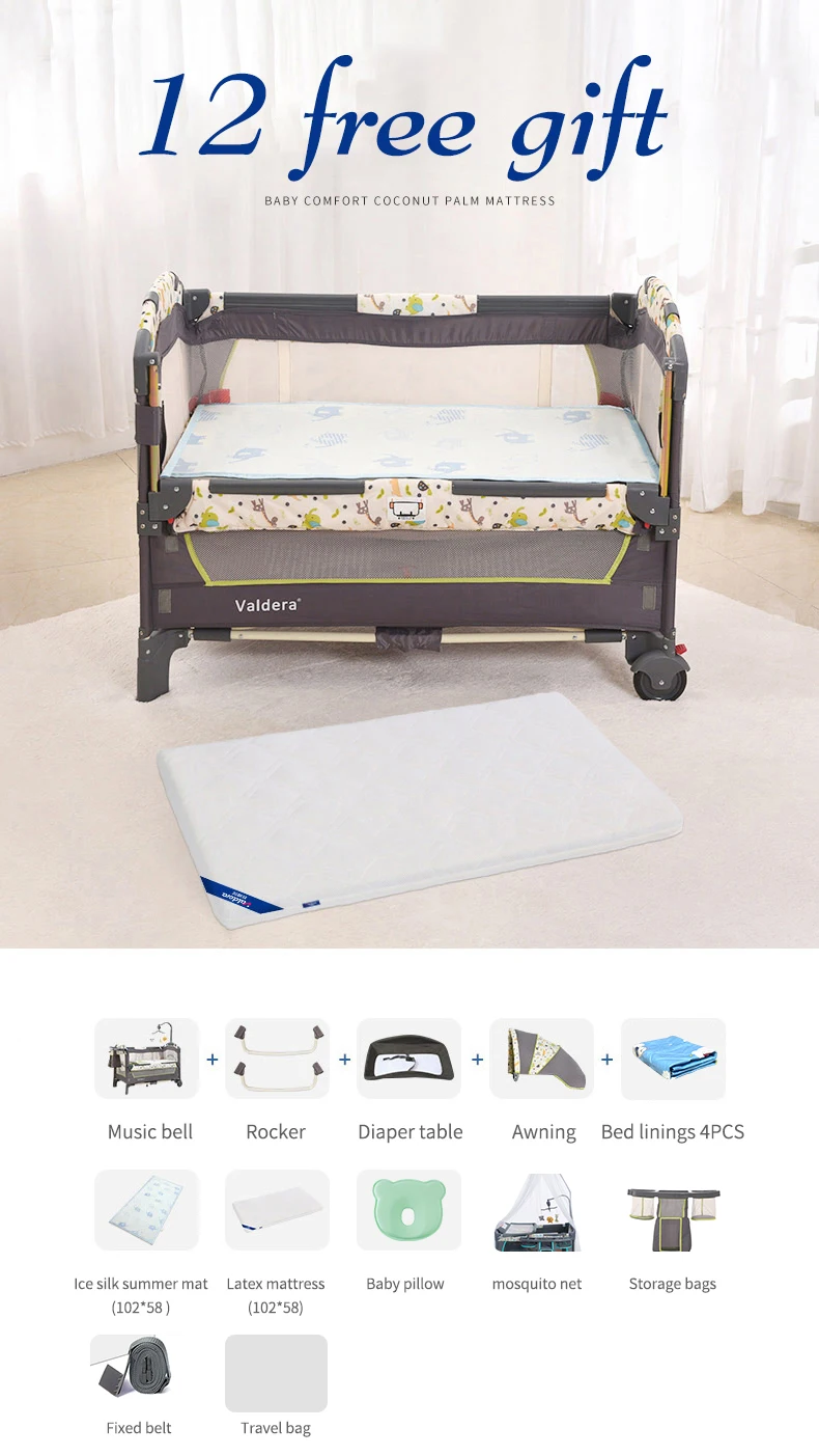 valdera multi function folding crib
