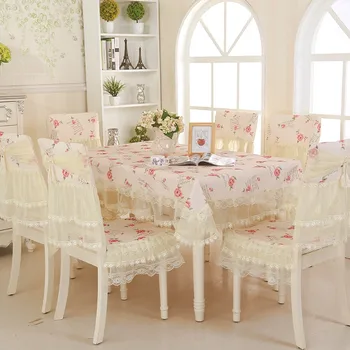 

Printed Tablecloth For Wedding Decoration Home Quality Embroidered Table Cloth Set Chair Covers Rectangle Tablecloths 13pcs/set