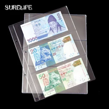 

20pcs 2/3/4 row 20X25.2cm Banknotes album page high quality transparent album for paper money photo album