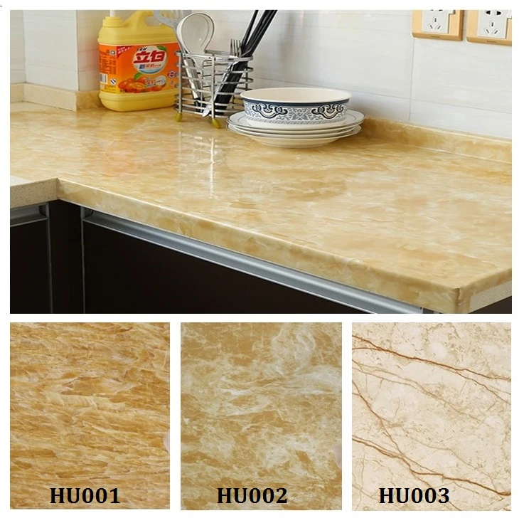 Yellow Marble Self Adhesive Wallpaper Furniture Tiles Kitchen Backsplash Vinyl Decorative Wall Sticker Home Decor Wall Paper Decorative Wall Paper Tiles Kitchenwall Sticker Aliexpress