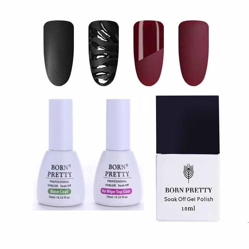 BORN PRETTY Matte Top Base Coat без вытирания Soak Off для дизайна ногтей Гель лак маникюрный УФ