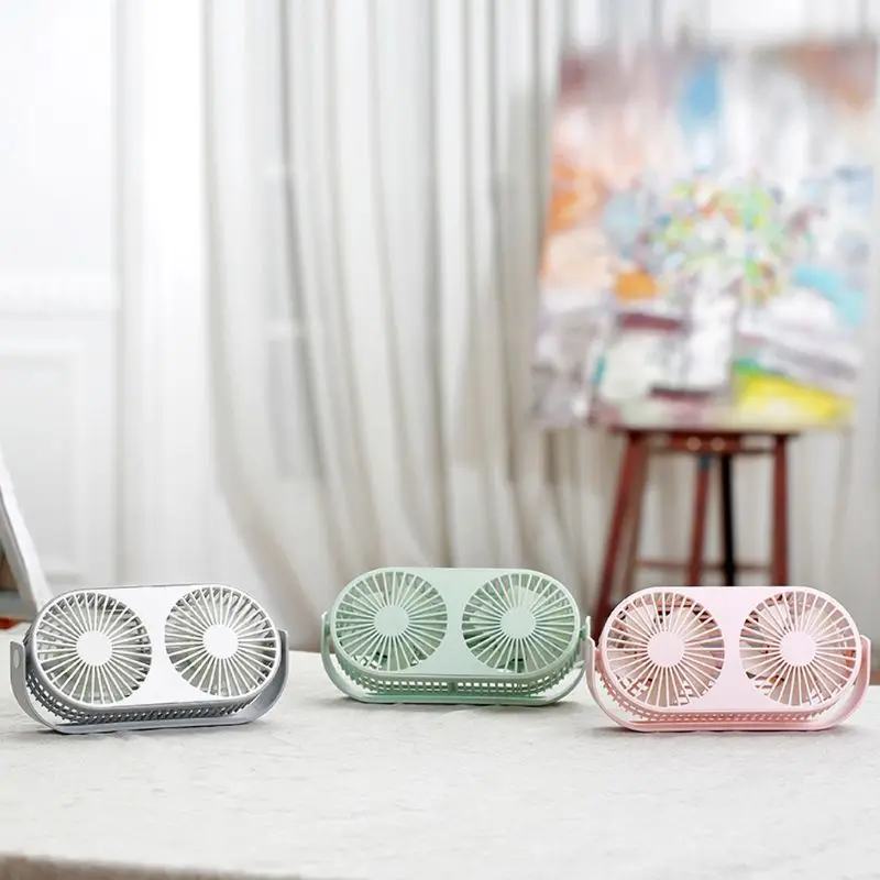 

Soya bean table fan Aromatherapy Mini Fan Desktop Double Head Low Noise USB Portable Essential Oil Diffusing Fan 3 Speed Adjusta