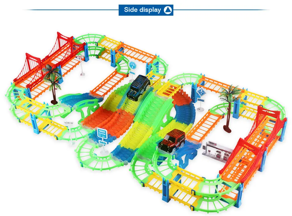 Новая железная дорога волшебный гоночный трек игровой набор образовательных DIY изгиб гибкий гоночный трек электронная вспышка автомобиля игрушки для детей