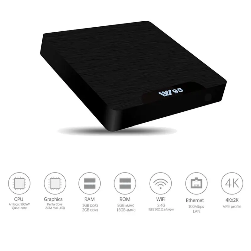 Beelink W95 ТВ приставка Android 7,1 Amlogic S905W четырехъядерный ПЗУ телеприставка 2,4G Wifi Hdmi 2,0 3D H.265 4K медиаплеер