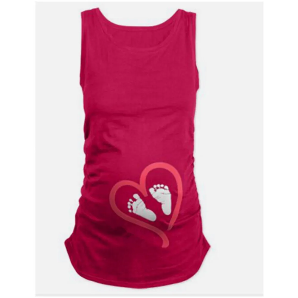 

Godier Funny Prints Maternity Tees Pregnancy Women Vest Sleeveless Summer Casual Maternity Clothes For Pregnant Women 13Colors