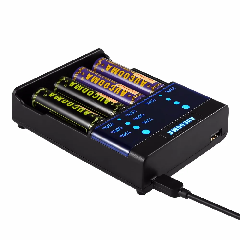 1pc brand new USB output charger forAUCOOMA Q4 Battery Charger 18650/AA/AAA LCD display in