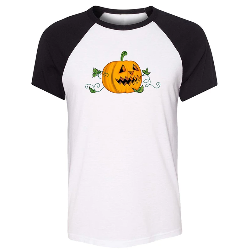

Happy Halloween evil pumpkin lantern Cartoon Black Spider Design Mens Guys Printing T Shirt Graphic Tee Short Sleeve Cotton
