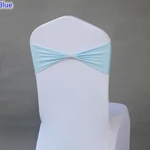 Небесно-голубой цвет Подвязка из спандекса для стула ленты для свадебных стульев с блестящей пряжкой на ремне в середине лайкра стрейч свадебное кресло створки