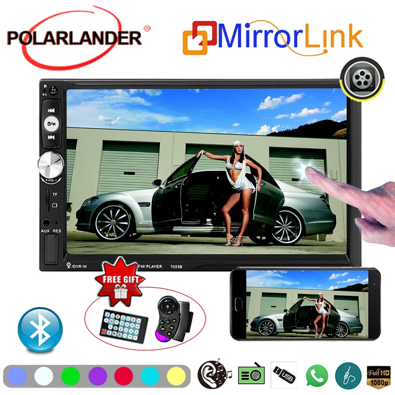 7 &quotсенсорный экран радио кассета playerBluetooth FM/USB/TF/AUX зеркало задней камеры ссылка 2