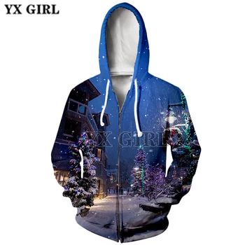 

PLstar Cosmos 2018 New Fashion Zipper Funny Santa Hoodie hoodies cute Christmas animal Print 3d Unisex Hoody Jacke