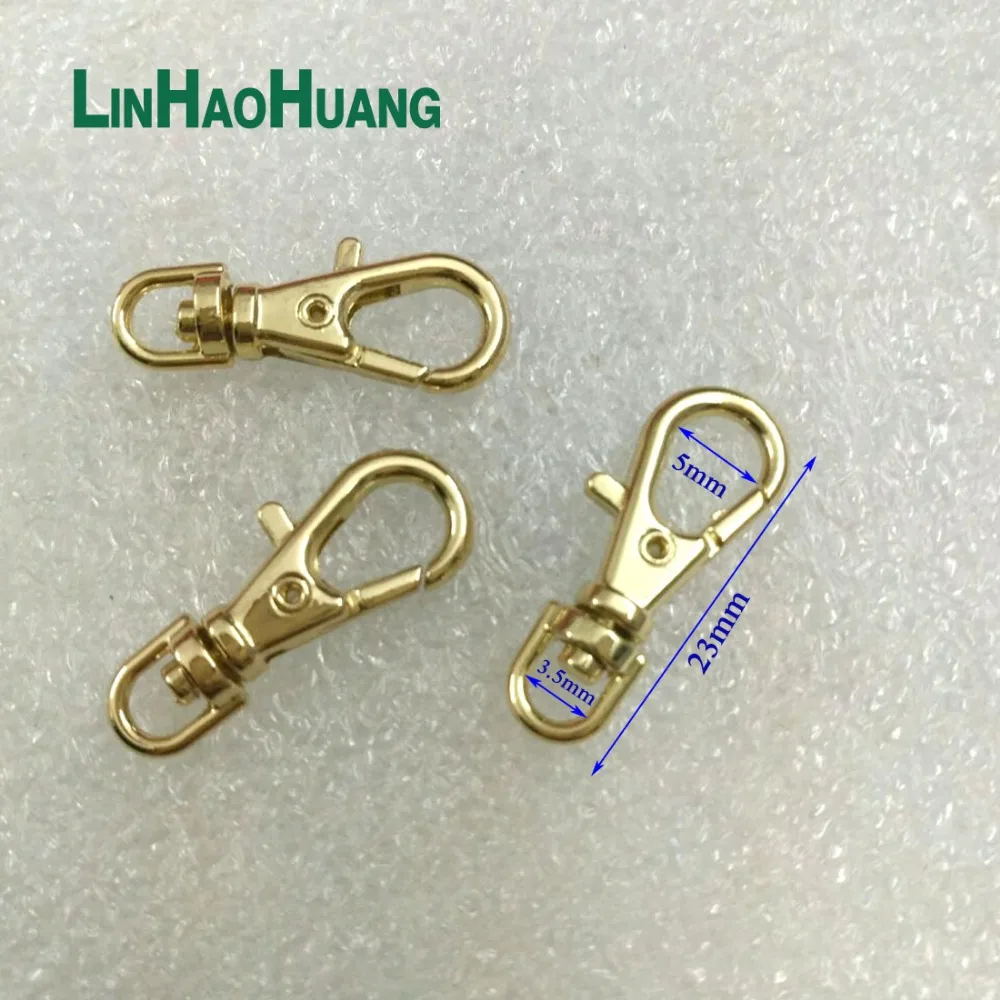 Wholesale 50pcs Small Light Gold Alloy Swivel Clasps Snap Key Hooks DIY