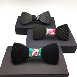 Рождественский подарок для мужчин Дерево галстук-бабочка запонки набор бренд бизнес деревянный галстук бабочка галстуки Запонки для