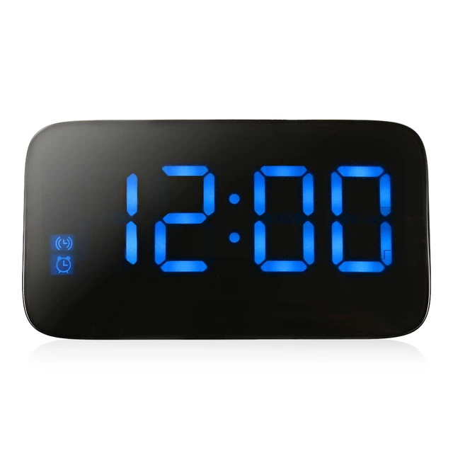 Modern LED Digital Desktop Alarm Clocks Voice Control Time Display