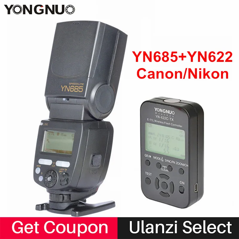 YONGNUO TTL Flash Speedlite YN685C YN685N w YN622C-TX/YN622N-TX Flash Trigger 2.4G Radio Slave Mode Flash for Canon Nikon DSLR YONGNUO TTL Flash Speedlite YN685C YN685N w YN622C-TX/YN622N-TX Flash Trigger 2.4G Radio Slave Mode Flash for Canon Nikon DSLR