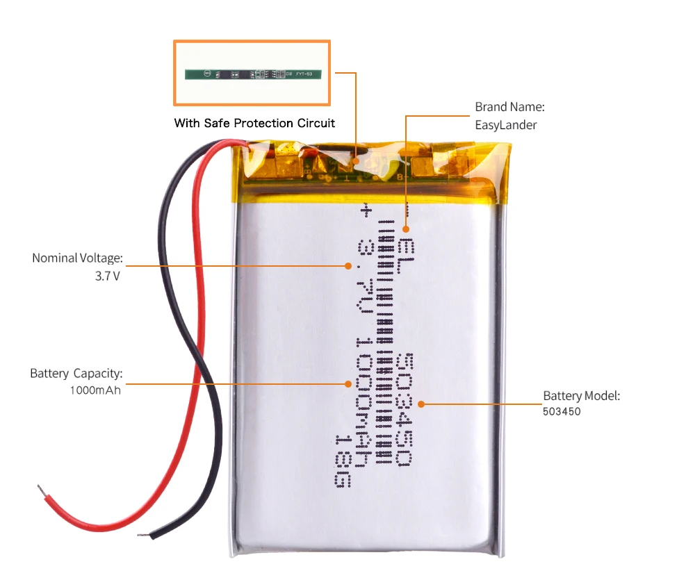 503450 3,7 в 1000 мАч литий-полимерная LiPo аккумуляторная батарея литий-ионная батарея для Mp4 gps DVD PAD электрические игрушки камера рекордер