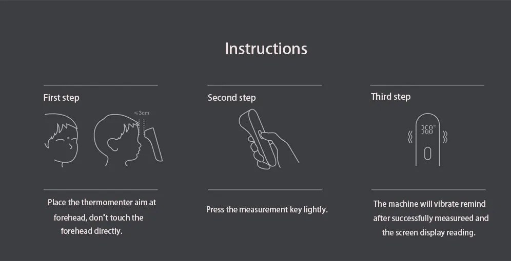 Original Xiaomi Mijia iHealth infrared Thermometer Accurate Digital Fever Thermometer Non contact Baby with LED screen (10)