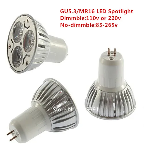 50 * DHL новый затемнения светодиодный Gu5.3/MR16 110v 220v AC 85-265v 9W EPISTAR Светодиодный