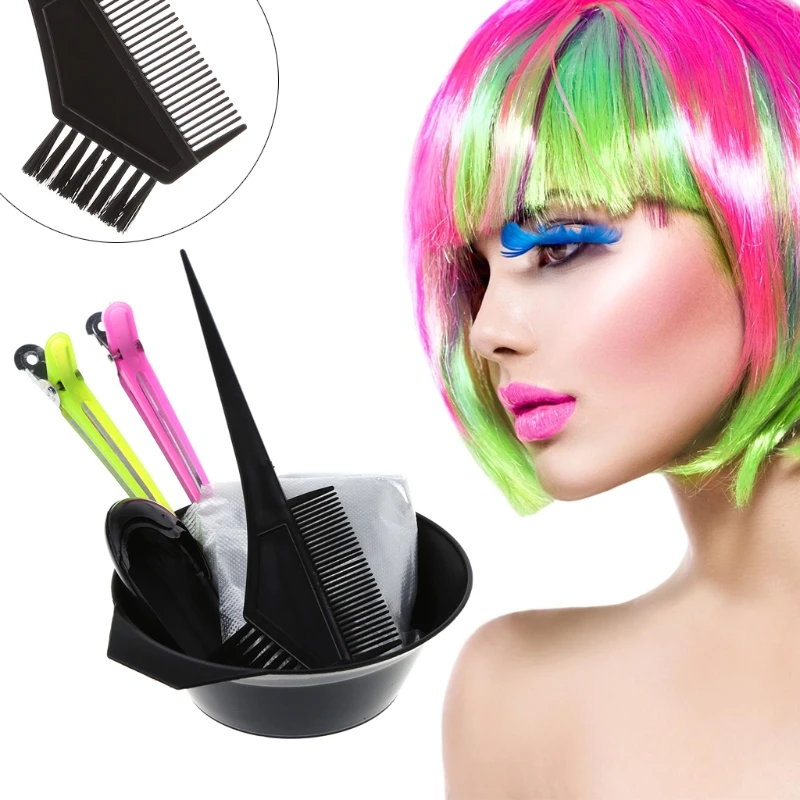 7pc DIY Dye Coloring Tools Hair Dyeing Kit Color Mixing Bowl Hairdressing Brush | Красота и здоровье