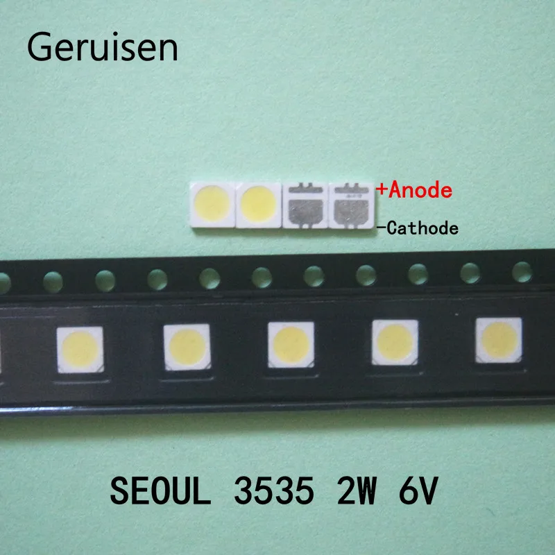 

100PCS/Lot SEOUL 3535 6V 2W SMD Cold White LED High Power For LCD/TV Backlight