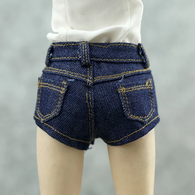 1//6th Female Jeans Shorts for 12/'/' Action Figures Accessory Dark-blue