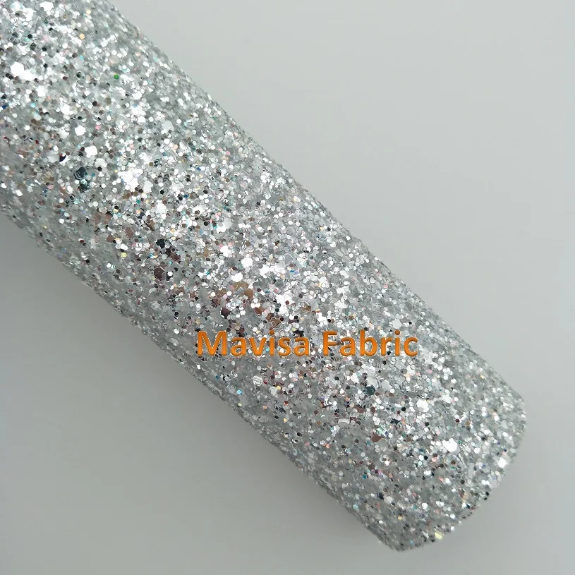 MQ054 30X134cm Серебряная кожа с массивным блеском блестящая ткань для изготовления