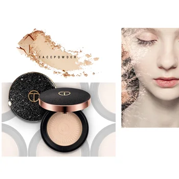 

Natural Face Powder glitter Mineral Foundation Oil-control Brighten Concealer Whitening Makeup Pressed Powder With Puff 6054