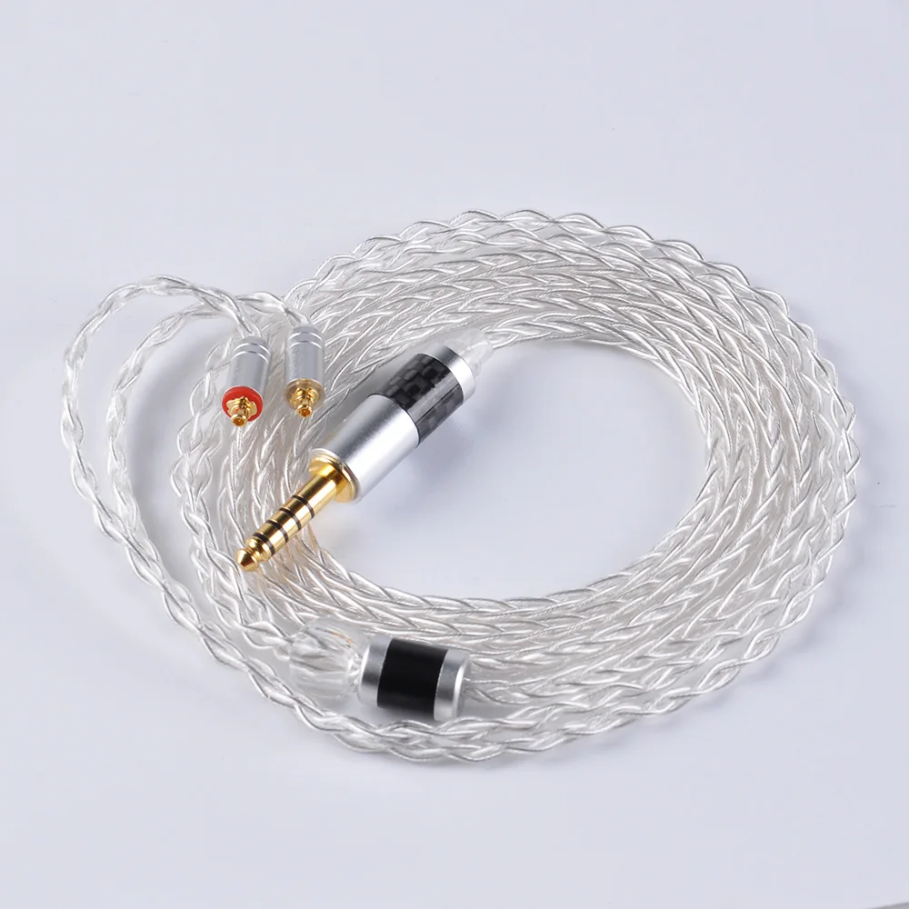 Yinyoo 8 Core чистого серебра Модернизированный кабель 2,5/3,5/4,4 мм балансный кабель с MMCX/2pin разъем для ZS10 AS10 C16 HQ12 HQ10 TFZ