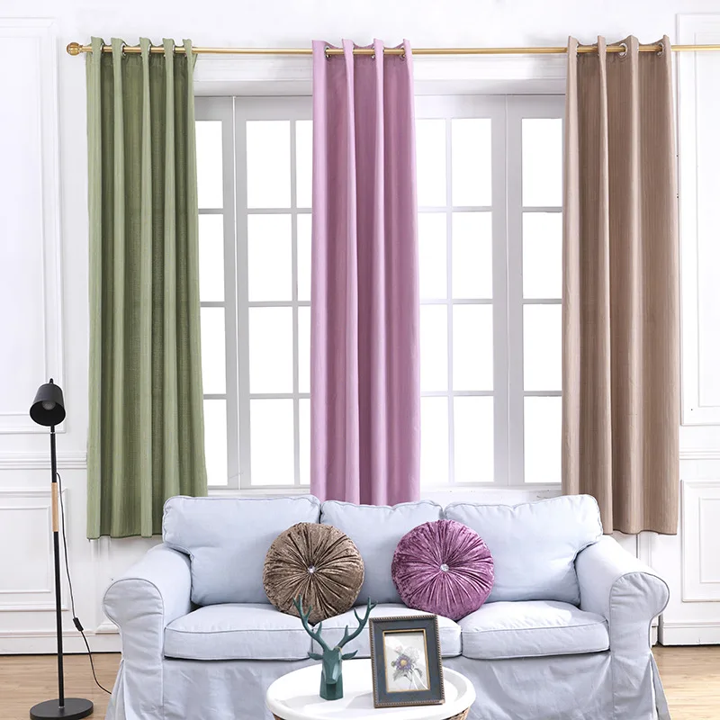 Innovated 85% Blackout Classical Heavy Weight Textured Tiny Plaid Linen Room Modern Curtains Lk33 |