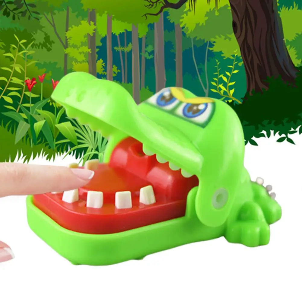 Large Crocodile Jokes Mouth Dentist Bite Finger Game Joke Fun Funny Crocodile Toy Antistress Gift Kids Child Family Prank Toy - Цвет: Green