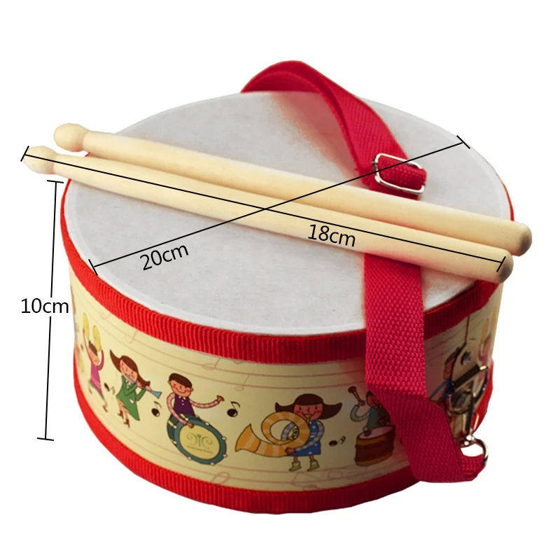 Kids Drum Sticks Child Wooden Musical Percussion Instrument Toy Classroom Home School Hand Drum Educational Toys