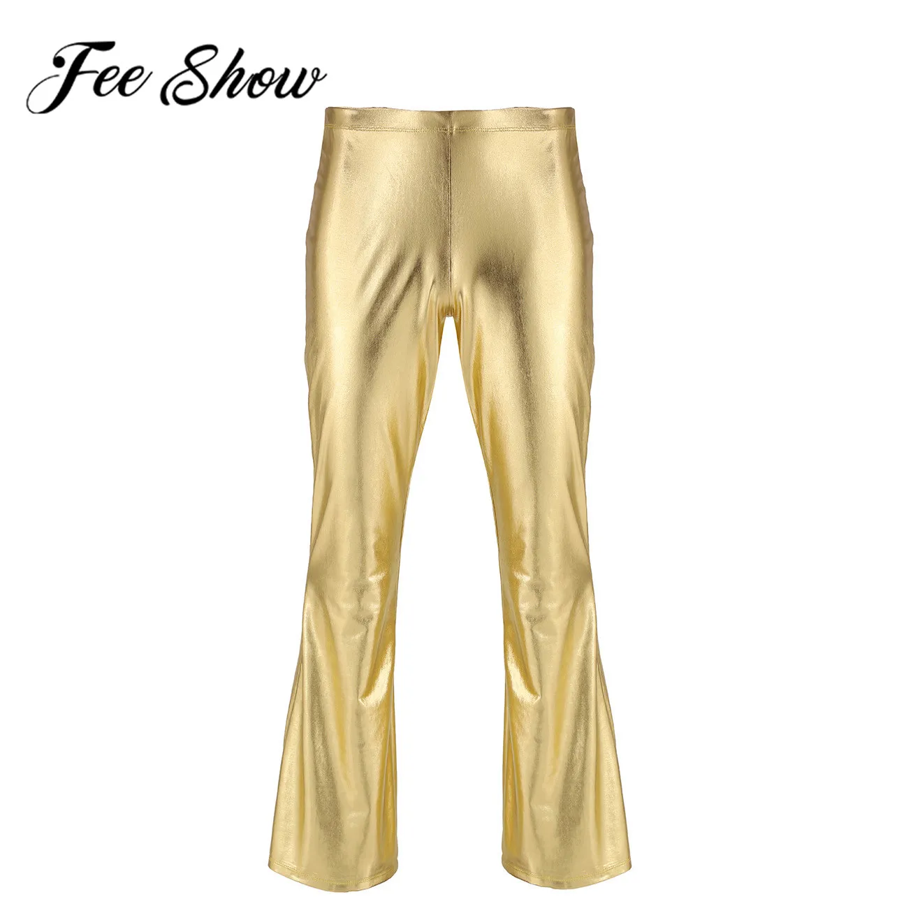

Halloween Costume For Men Adult Shiny Reflective Disco Leisure Long Pants Bell Bottom Trousers Fancy Party Nightclub Dance Pants