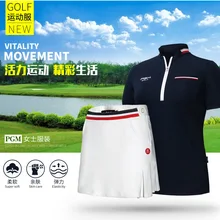 PGM платье для гольфа, женская футболка с коротким рукавом для гольфа, летние вентилируемые женские Поло