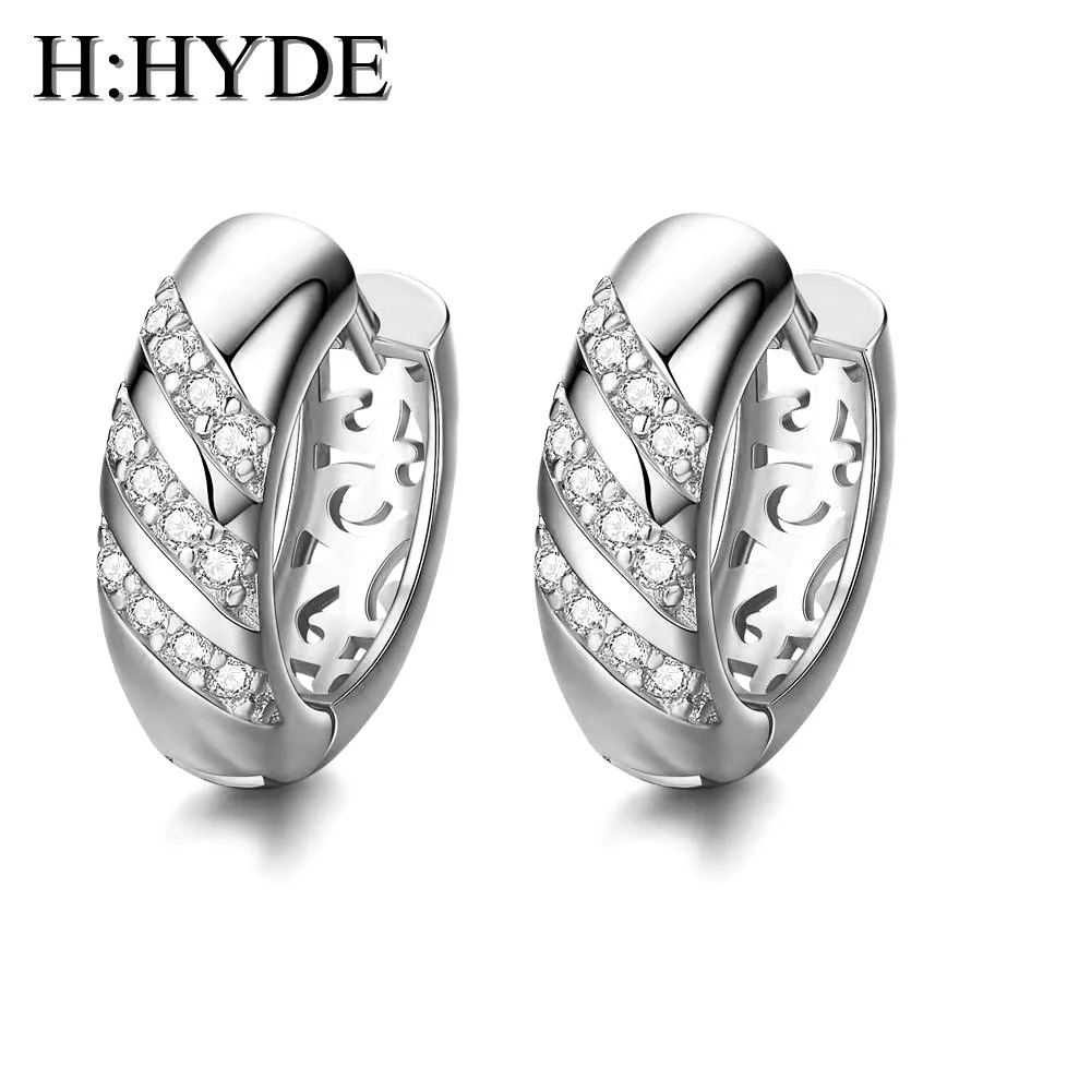 Модные Классические круглые серьги H:HYDE для женщин кольца с цирконом золотого