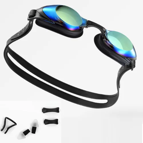 Новые Xiaomi Yunmai очки для плавания профессиональные HD противотуманные плавательные очки с зажимом для носа набор вкладышей в уши для взрослых очки - Цвет: Bright gold