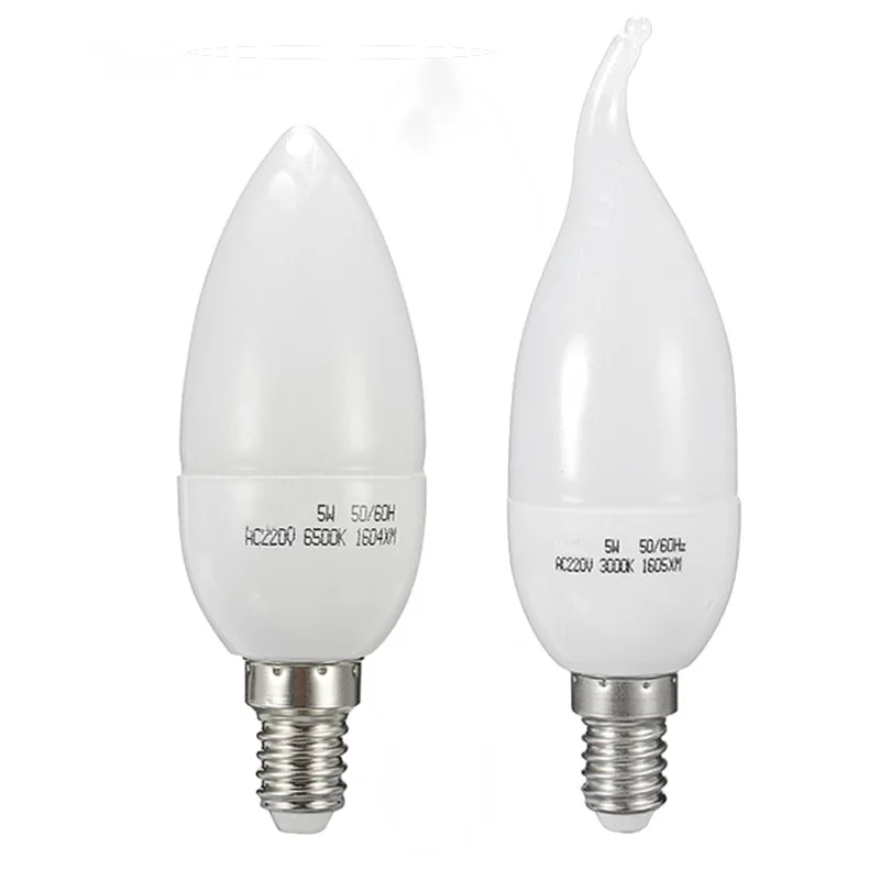 E14 5W 12 SMD 2835 10 светодиодов Чистый белый теплый свет свечи мини лампа 200-260 люмен