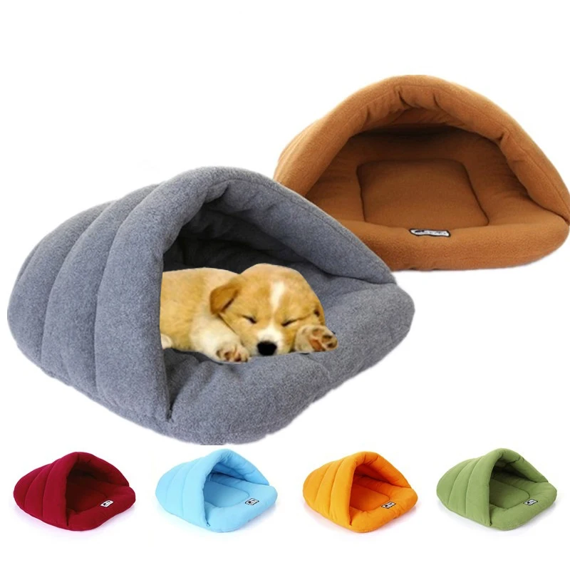 

10 Colors Soft Polar Fleece Dog Beds Winter Warm Pet Heated Mat Small Dog Puppy Kennel House for Cats Sleeping Bag Nest Cave Bed