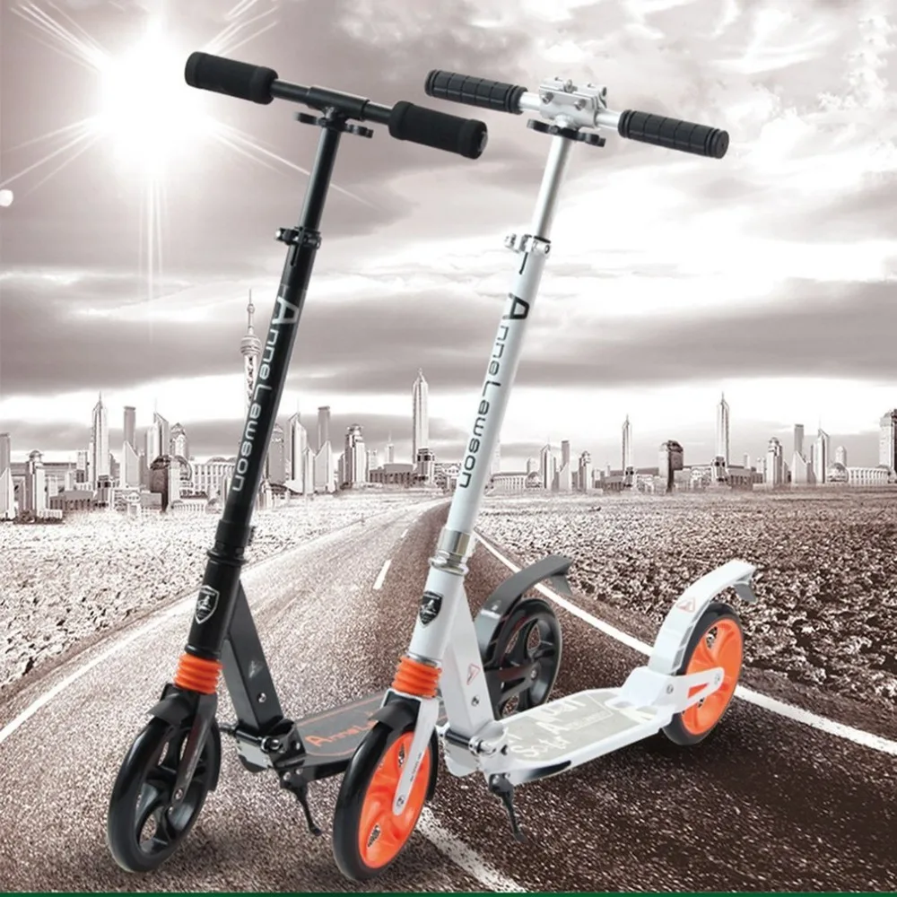Professional Adult Foldable Scooter 2 Wheels Shock Absorption Non Electric 100KG Bearing