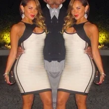 Top Quality Celebrity Khaki Black Keyhole Off The Shoulder Rayon Bandage Dress Party Cute Dress