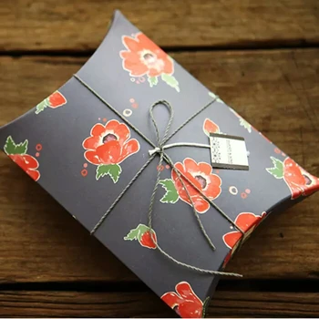 

18.6*13.6*4.2CM gray Pillow Box Gift Candy Boxes Wedding Party Favor Boxes Paper Kraft Pillow Boxes 100pcs/lot