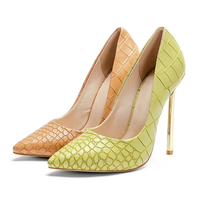 De Fête Bout vert Taille Femmes Pompes Pu Light Talons 45 Automne Brown Chaussures Impression 33 Dames Wetkiss Grande Mode Pointu Hauts 6gxqwvwCa