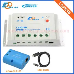 12 В вольт солнечный регулятор зарядного устройства продукты EPEVER lS3024B 30A контроллер bluetooth eBOX и USB кабель pwm солнечная система