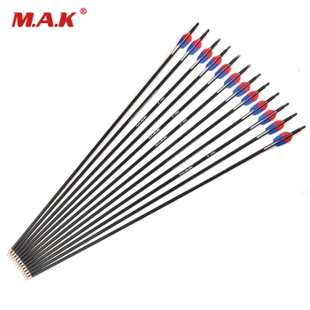 

6/12/24 pcs Carbon Arrow Russian Flag Pattern Length 30 Inch Diameter 7.8mm Spine 500 for Compound Bow Archery Hunting Shooting