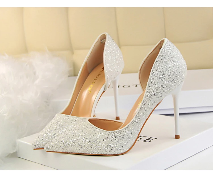 Женские туфли-лодочки; пикантная женская обувь для свадебной вечеринки; блестящие туфли на высоком каблуке; модные женские туфли-лодочки для невесты; sapato feminino; 868-8