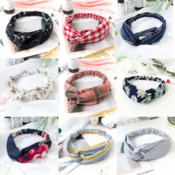 2018 новые модные женские туфли Эластичный Тюрбан Hairbands печатных усеяна раздели витой цветочные красочные Головные уборы аксессуары для