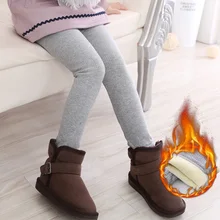Зимние леггинсы с ворсом для девочек очень плотные теплые штаны для девочек детские штаны леггинсы с эластичной резинкой на талии одежда для детей, штаны для детей возрастом от 2 до 7 лет