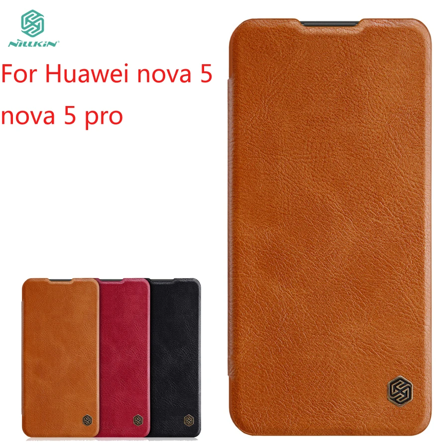 

For Huawei Nova 5 Nova 5 pro Case Cover NILLKIN PU Leather Flip Case For Huawei Nova 5 pro Cover Flip Phone Case