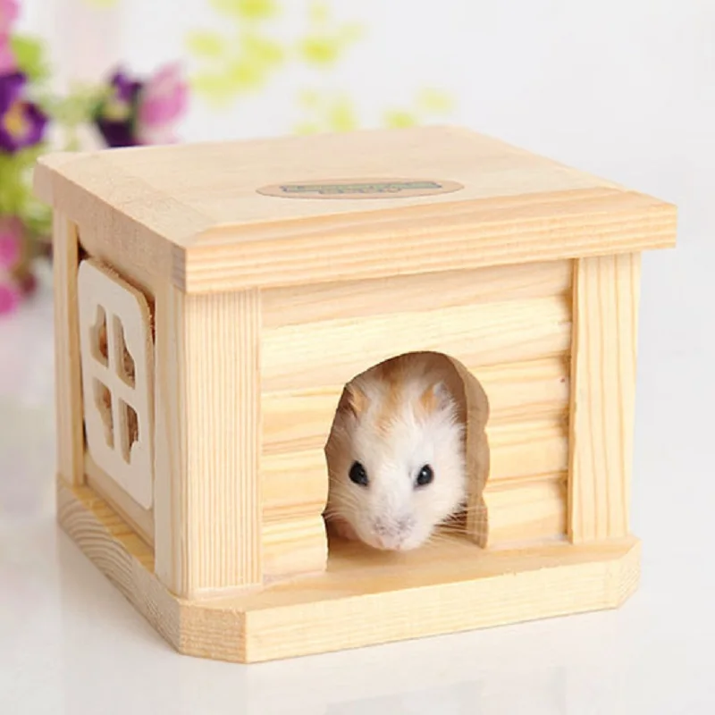 Натуральный деревянный дом хомяка Хомяк Игрушка Gerbil клетки и аксессуары